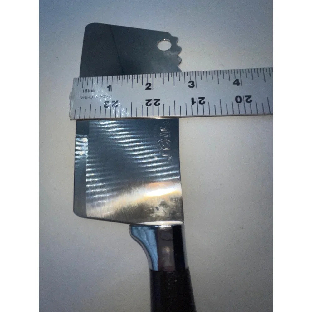 Ginsu Knife Brown Plastic Handle Stainless USA Chef Knife & Meat Cleaver